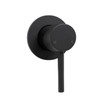 Matte black wall mixer with small round plate and round handle