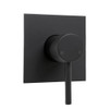 Matte black wall mixer with square plate and round handle Matte black wall mixer with square plate and round handle