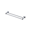 Chrome double towel rail with square wall mount, 600mm