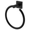Matte black towel ring with square wall mount