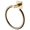 Urban brass towel ring with square wall mount