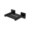 Matte black soap shelf with square wall mount