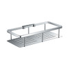 Chrome, square shower shower shelf.