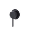 Matte black, Pin lever handle with small round plate.