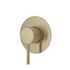 Urban brass mixer with pin handle and round large plate.