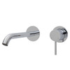 Chrome round outlet with round pin handle mixer. 200mm reach.