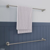 Brushed nickel single towel rail, modern vintage style.