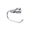 Chrome traditional style toilet roll holder.