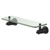 Matte black traditional style glass shelf.
