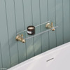 Urban brass traditional style glass shelf.