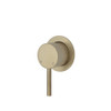 Urban brass textured, wall mixer with pin handle and small round plate.