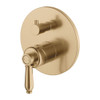 Urban brass modern vintage round wall mixer with diverter.