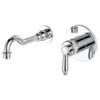 Chrome modern vintage spout and wall mixer