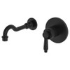Matte black modern vintage spout and wall mixer