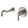 Brushed nickel modern vintage spout and wall mixer