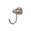 Brushed nickel traditional style robe hook.