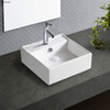 Gloss white ceramic, above counter basin with one tap hole. Gloss white ceramic, above counter basin with one tap hole.