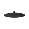 Kaya flat round shower head in Matte black.