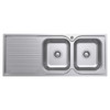 Tiva 1180 Double Kitchen Sink with Drainer, Right Bowl Tiva 1180 Double Kitchen Sink with Drainer, Right Bowl