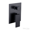 Shower / Bath Mixer with Diverter – 'Deko' Square Matte Black