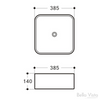 Spec sheet for Riva Ceramic Basin - 385x385x140mm