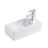 Left hand bowl Ceramic Basin - 250x500x140mm pictured with square fixed mixer