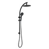 Matte Black Dual Shower Rail with Rain Fall Head - 'Curved' RoundDual Shower Rail with Rain Fall Head - 'Curved' Round