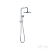 Chrome Dual Shower Rail with Rain Fall Head - 'Short' Round