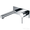 Chrome Hali Wall Basin Mixer, Straight Spout, pin handle and rectangle backing plate