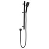 Matte black Shower Rail - Square with separate water inlet hose