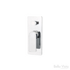 Flores Wall Mixer with diverter, Chrome rectangle backing plate with flat wide lever handle and round diverter knob.