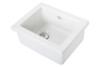 Drop in bowl or undermount, white gloss no tap hole. With stainless plug waste.