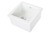 Drop in bowl or undermount, white gloss no tap hole. With stainless plug waste.