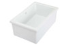 Drop in bowl or undermount, white gloss no tap hole. With stainless plug waste.