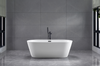 Zara freestanding bath in a dark grey bathroom with a black floor mount tap. Zara freestanding bath in a dark grey bathroom with a black floor mount tap.