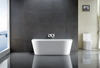 Joanne bath in dark grey bathroom with wall mount taps. Joanne bath in dark grey bathroom with wall mount taps.