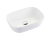 Rectangle Basin with soft round corners. Product image with chrome pop up waste.