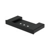 Product image of the Tono Soap Shelf in matte black. Rectangle in shape with a recess for the soap to sit. It has 3 small square drainage holes.