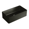 Product image of the Benson Single Butler Sink, Large, Matte Black. Plain front.