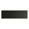 Product image of the Benson Double Butler Sink, Large, Matte Black. Side on view fluted front.