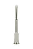 Round Gooseneck Kitchen Mixer with Paddle Handle in Brushed Nickel.
