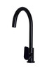 Round Gooseneck Kitchen Mixer with Paddle Handle in Matte Black.