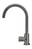 Round Gooseneck Kitchen Mixer with Pinless Handle in Shadow.