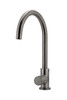 Round Gooseneck Kitchen Mixer with Pinless Handle in Shadow.