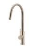 Round Piccola Pull Out Kitchen Mixer with Pin Handle in Champagne