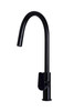 Round Piccola Pull Out Kitchen Mixer with Paddle Handle in Matte Black.