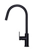 Round Piccola Pull Out Kitchen Mixer with Paddle Handle in Matte Black.