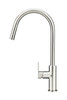 Round Piccola Pull Out Kitchen Mixer with Paddle Handle in Brushed Nickel.