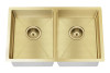 Lavello Kitchen Sink - Double Bowl 760 x 440 in brushed bronze gold. (product image)