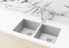 Lavello Kitchen Sink - Double Bowl 760 x 440 in brushed nickel.